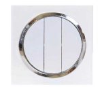 کلید و پریز آوا پلکسی سفید زه نقره ای/کلید سه پل(مکانیزم+قاب+زه نقره ای)