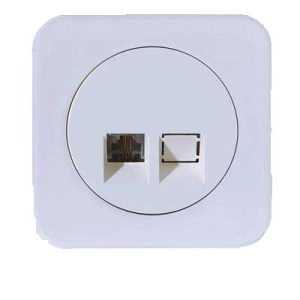 آدا پلکسی سفیددلند پلاس،سوکت شبکه cat6(مکانیزم+قاب)