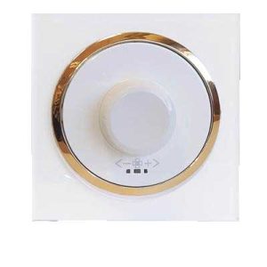 کلید پریز آوا پلکسی سفید زه طلائی / دیمر فن(مکانیزم +قاب+زه)