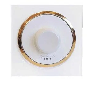 کلید پریز آوا پلکسی سفید زه طلائی / دیمر فن(مکانیزم +قاب+زه)