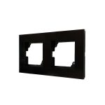 کلید و پریز مدل آسا پلکسی مشکی برند دلند / قاب دو خانه