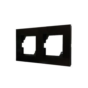 کلید و پریز مدل آسا پلکسی مشکی برند دلند / قاب دو خانه