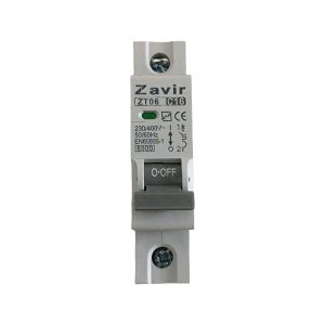 کلید مینیاتوری یک پل برند زاویر مدل MCB-1P+N / 20 آمپر