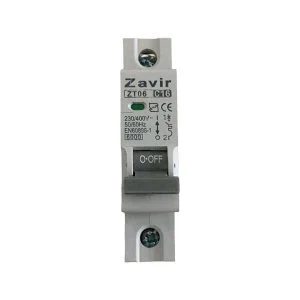 کلید مینیاتوری یک پل برند زاویر مدل MCB-1P+N / 20 آمپر