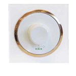 کلید پریز آوا پلکسی سفید زه طلائی / دیمر لامپ(مکانیزم +قاب+زه)