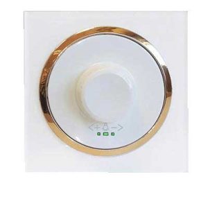 کلید پریز آوا پلکسی سفید زه طلائی / دیمر لامپ(مکانیزم +قاب+زه)