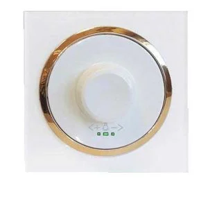 کلید پریز آوا پلکسی سفید زه طلائی / دیمر لامپ(مکانیزم +قاب+زه)