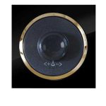 کلید و پریز آوا پلکسی مشکی زه طلایی دلند(مکانیزم+قاب+زه) / دیمر لامپ