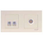 کلید و پریز آسا کرم دلند پلاس /قاب دو خانه