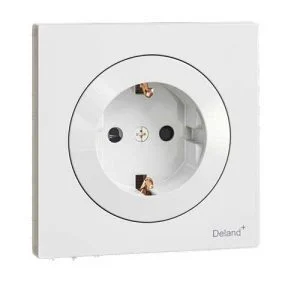 کلید و پریز آوا سفید دلند پلاس/آوا،پریز ارت محافظ دار