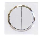 کلید و پریز آوا پلکسی سفید زه نقره ای/کلید دوپل(مکانیزم+قاب+زه نقره ای)