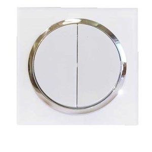 کلید و پریز آوا پلکسی سفید زه نقره ای/کلید دوپل(مکانیزم+قاب+زه نقره ای)