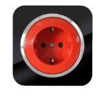 آداپلکسی مشکی زه نقره ای(مکانیزم+قاب+زه)/پریز ارت UPS