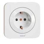 کلید و پریز آدا سفید دلند پلاس /آدا،پریز برق ارت(مکانیزم+قاب)