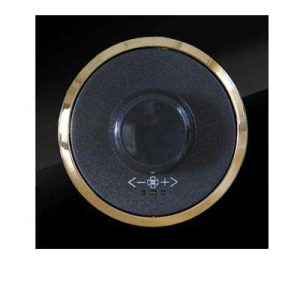 کلید و پریز آوا پلکسی مشکی زه طلایی دلند(مکانیزم+قاب+زه) / دیمر فن