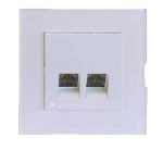 کلید و پریز مدل آسا پلکسی سفید برند دلند (مکانیزم +قاب ) / سوکت تلفن دوقلو(4خط)