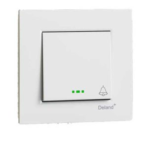 کلید و پریز آسا سفید دلند پلاس /شاسی زنگ (مکانیزم+قاب)