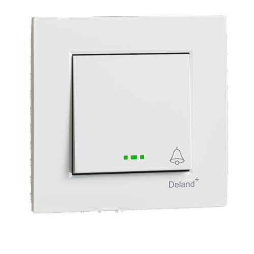 کلید و پریز آسا سفید دلند پلاس /شاسی زنگ (مکانیزم+قاب)