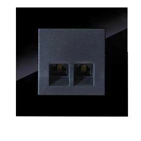 کلید و پریز مدل آسا پلکسی مشکی برند دلند(مکانیزم +قاب ) / سوکت تلفن دوقلو(4خط)