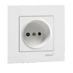 کلید و پریز آسا سفید دلند پلاس /پریز برق پایه سرامیکی(مکانیزم+قاب)