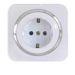 کلید و پریز آدا پلکسی سفید زه نقره ای دلند(مکانیزم+قاب+زه) / پریز برق ارت