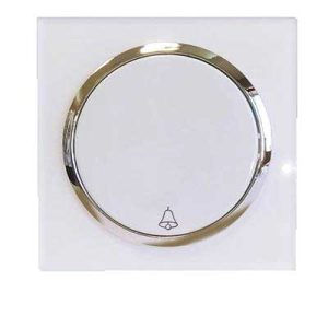 کلید و پریز آواپلکسی سفید زه نقره ای/شاسی زنگ(مکانیزم+قاب+زه نقره ای)