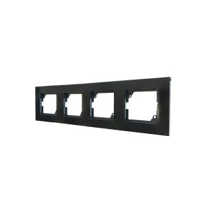 کلید و پریز مدل آسا پلکسی مشکی برند دلند / قاب چهارخانه