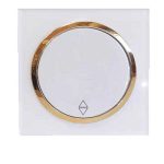 کلید پریز آوا پلکسی سفید زه طلائی / کلید تبدیل(مکانیزم +قاب+زه)