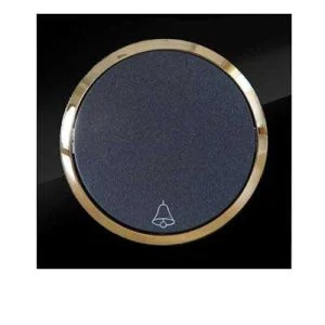 کلید و پریز آوا پلکسی مشکی زه طلایی دلند(مکانیزم+قاب+زه) / شاسی زنگ