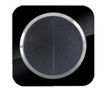 کلید و پریز آدا پلکسی مشکی زه نقره ای دلند(مکانیزم+قاب+زه)/کلید دو پل