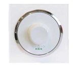 کلید و پریز آوا پلکسی سفید زه نقره ای/دیمر لامپ(مکانیزم+قاب+زه نقره ای)