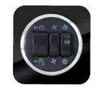 کلید و پریز آدا پلکسی مشکی زه نقره ای دلند(مکانیزم+قاب+زه)/کلید کولر