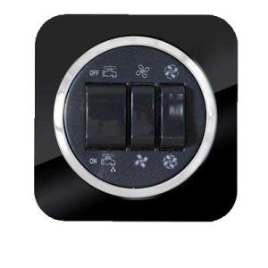 کلید و پریز آدا پلکسی مشکی زه نقره ای دلند(مکانیزم+قاب+زه)/کلید کولر