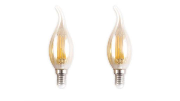 لامپ LED فيلامنتي اشکي کهربايي شفاف E14,6W آفتابي برند میت