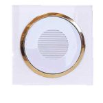 کلید پریز آوا پلکسی سفید زه طلائی / زنگ اخبار(مکانیزم +قاب+زه)