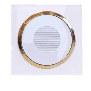 کلید پریز آوا پلکسی سفید زه طلائی / زنگ اخبار(مکانیزم +قاب+زه)