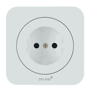 کلید و پریز آدا سفید دلند پلاس /آدا،پریز برق محافظ دار(مکانیزم+قاب)