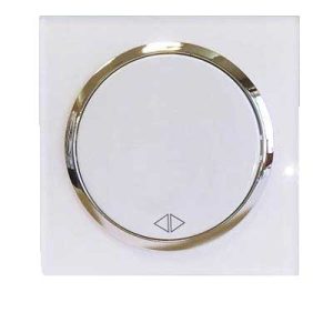 کلید و پریز آوا پلکسی سفید زه نقره ای/کلید کراکس(مکانیزم+قاب+زه نقره ای)