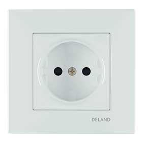 کلید و پریز مدل آسا برند دلند / پریز برق ساده پایه سرامیکی