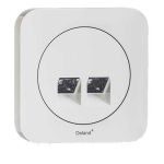 کلید و پریز آدا سفید دلند پلاس /آدا،سوکت تلفن دو قلو (مکانیزم+قاب)