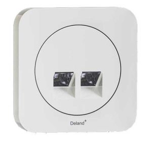 کلید و پریز آدا سفید دلند پلاس /آدا،سوکت تلفن دو قلو (مکانیزم+قاب)