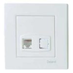 کلید و پریز مدل آسا برند دلند / تک سوکت تلفن (دو خط)