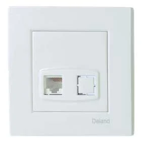 کلید و پریز مدل آسا برند دلند / تک سوکت تلفن (دو خط)