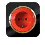 آداپلکسی مشکی زه طلایی(مکانیزم+قاب+زه) / پریز ارت UPS