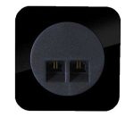 کلید و پریز آدا پلکسی مشکی دلند پلاس /سوکت تلفن دوقلو 4خط(مکانیزم+قاب)