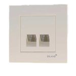 کلید و پریز آسا کرم دلند پلاس/سوکت تلفن دوقلو