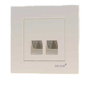 کلید و پریز آسا کرم دلند پلاس/سوکت تلفن دوقلو