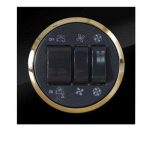 کلید و پریز آوا پلکسی مشکی زه طلایی دلند(مکانیزم+قاب+زه) / کلید کولر