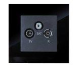 کلید و پریز مدل آسا پلکسی مشکی برند دلند(مکانیزم +قاب ) / فیش آنتن مرکزی