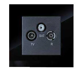 کلید و پریز مدل آسا پلکسی مشکی برند دلند(مکانیزم +قاب ) / فیش آنتن مرکزی